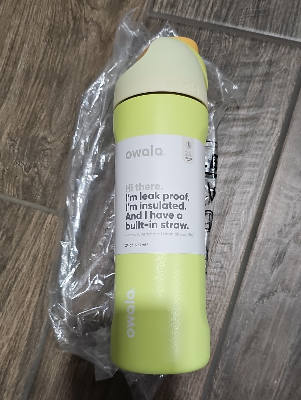 Owala Insulated Water Bottle with Built-In Straw - Lime/Peach (Firefly)